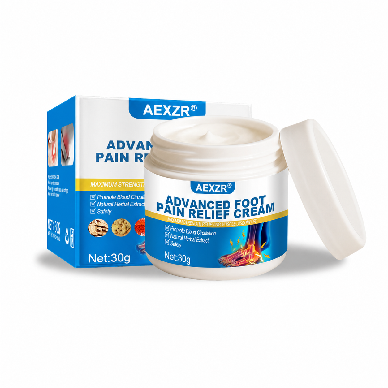 ✅⭐Official Store: AEXZR® Advanced Foot Pain Relief Cream - Fast Relief for Burning, Tingling & Morning Heel Pain