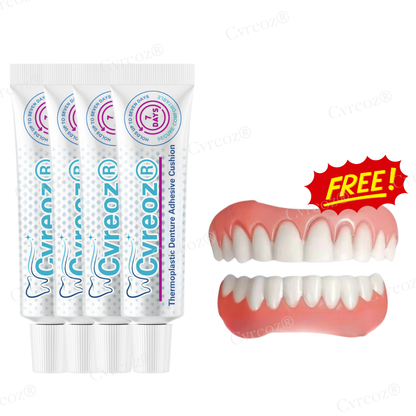 🥩Eat Steak Again! + 7 Days "Rock-Steady"🛡️Cvreoz® Thermoplastic Denture Adhesive Cushion