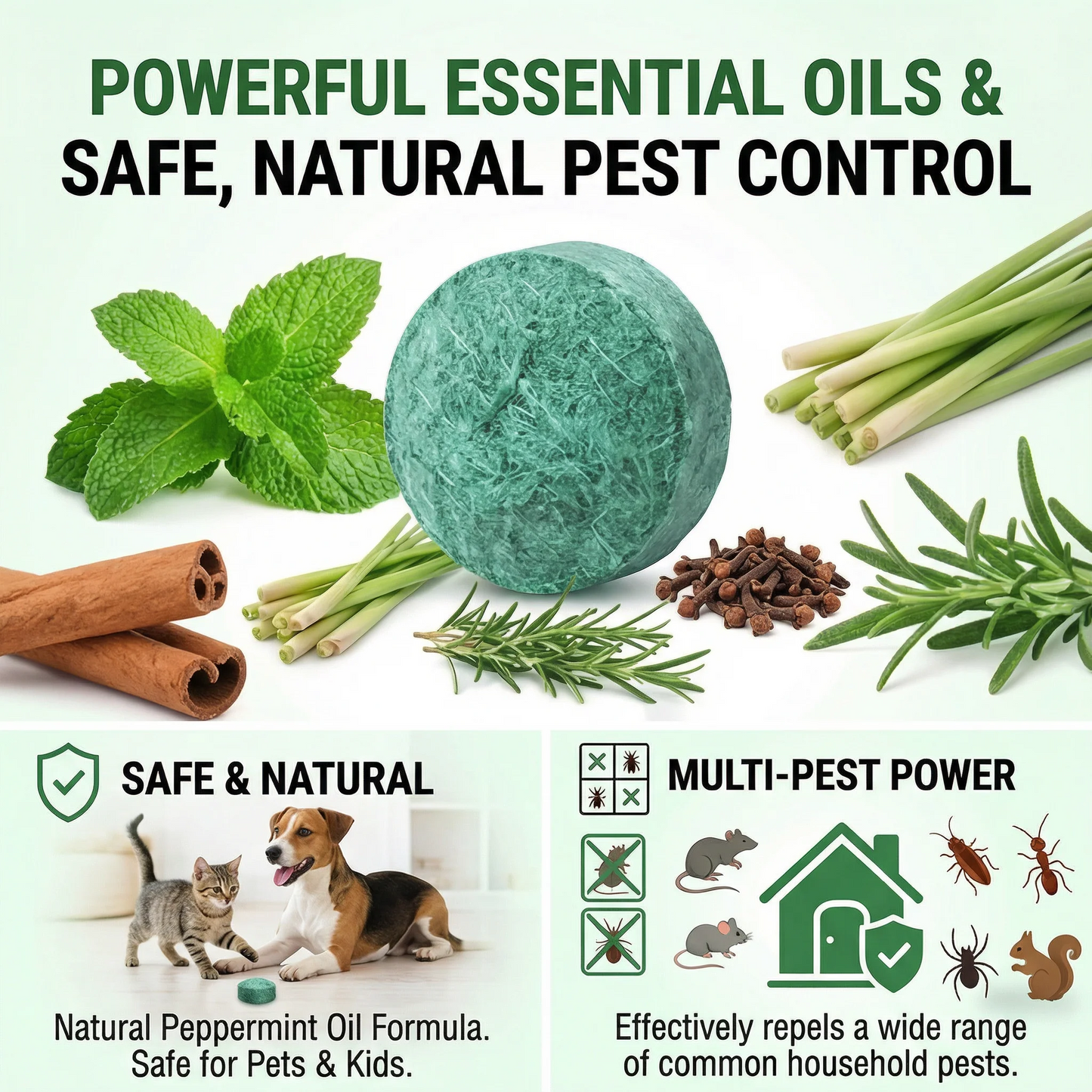 RZXEA™💥LAST DAY SALE 50%OFF💥🟢 Natural Peppermint Rodent Repellent Tablets – 10 Pack