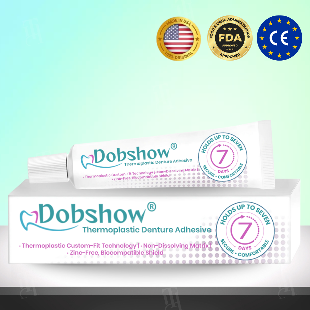 🥩Eat Steak Again! + 7 Days "Rock-Steady"🛡️Dobshow® Thermoplastic Denture Adhesive