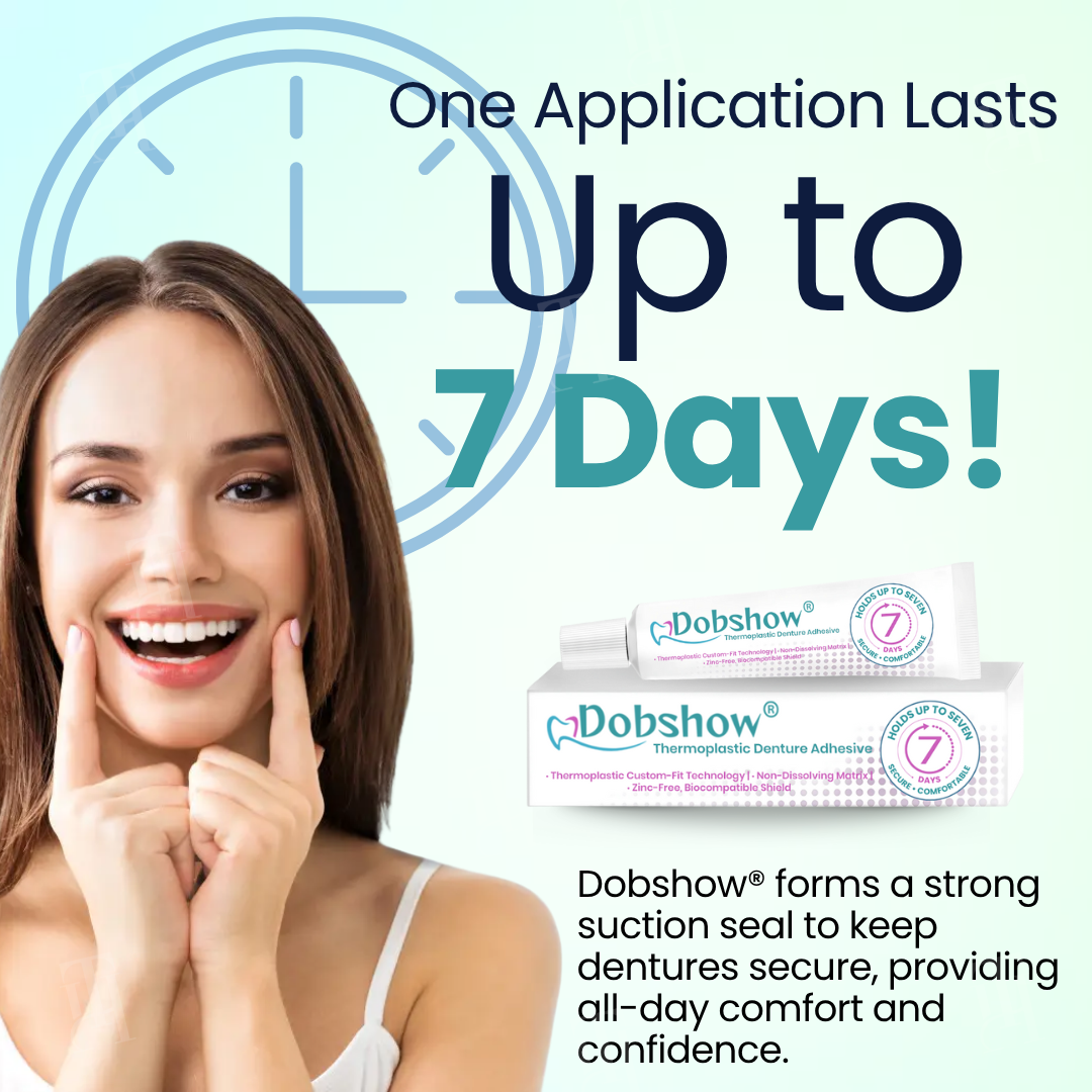 🥩Eat Steak Again! + 7 Days "Rock-Steady"🛡️Dobshow® Thermoplastic Denture Adhesive