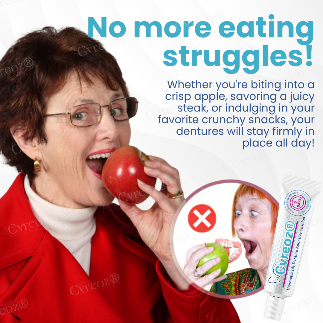 🥩Eat Steak Again! + 7 Days "Rock-Steady"🛡️Cvreoz® Thermoplastic Denture Adhesive Cushion