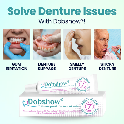 🥩Eat Steak Again! + 7 Days "Rock-Steady"🛡️Dobshow® Thermoplastic Denture Adhesive