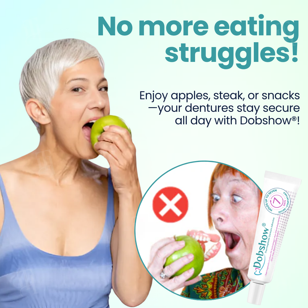 🥩Eat Steak Again! + 7 Days "Rock-Steady"🛡️Dobshow® Thermoplastic Denture Adhesive