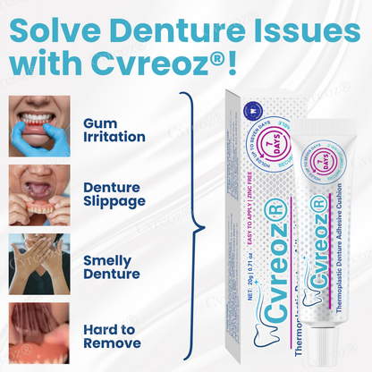 🥩Eat Steak Again! + 7 Days "Rock-Steady"🛡️Cvreoz® Thermoplastic Denture Adhesive Cushion