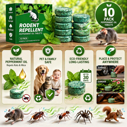 RZXEA™💥LAST DAY SALE 50%OFF💥🟢 Natural Peppermint Rodent Repellent Tablets – 10 Pack