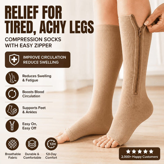Easy-On Zipper Compression Socks