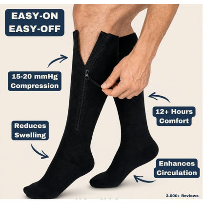 Easy-On Zipper Compression Socks