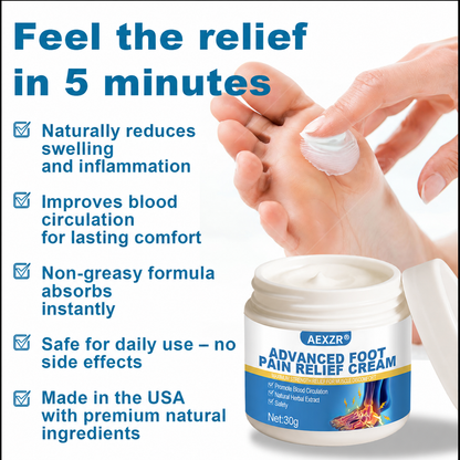 ✅⭐Official Store: AEXZR® Advanced Foot Pain Relief Cream  - Fast Relief for Burning, Tingling & Morning Heel Pain