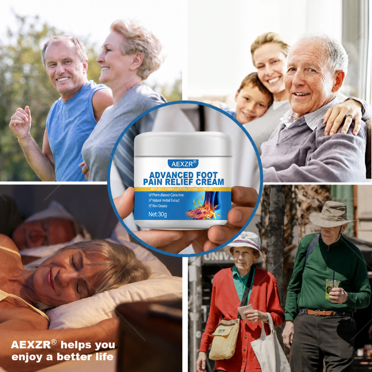 ✅⭐Official Store: AEXZR® Advanced Foot Pain Relief Cream  - Fast Relief for Burning, Tingling & Morning Heel Pain