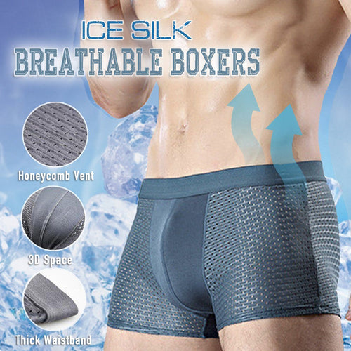 Ice Silk Breathable Boxers(Set of 3)
