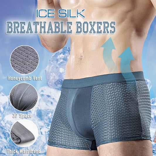 Ice Silk Breathable Boxers(Set of 3)