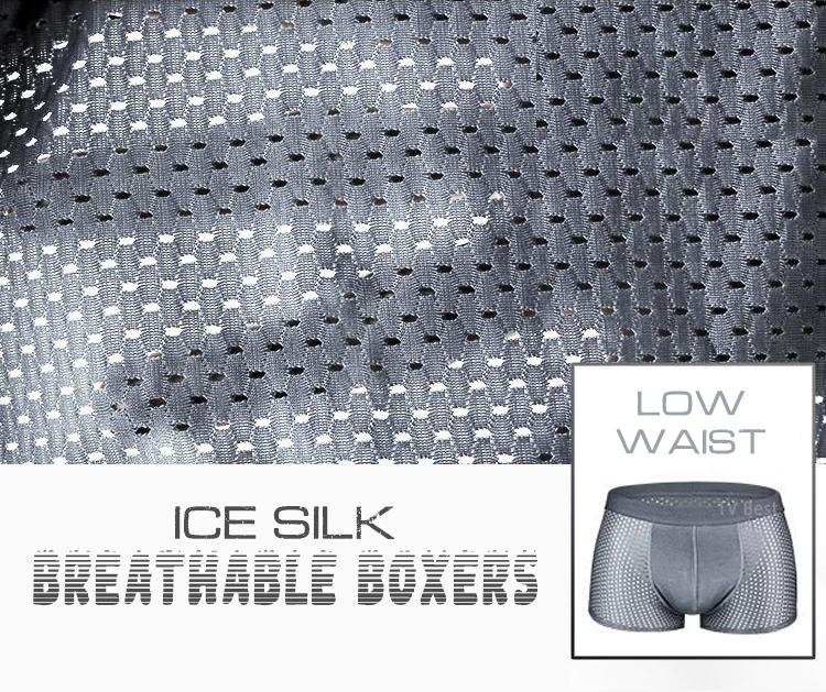 Ice Silk Breathable Boxers(Set of 3)